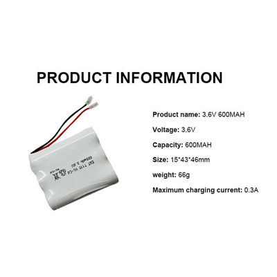 comprar Batería recargable de níquel y cadmio de 800 mAh 3.6v 600mah Batería Nicd online manufacture