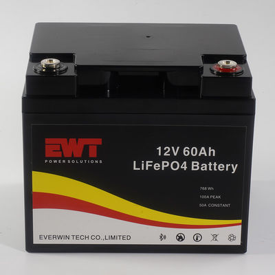 comprar Batería de litio hierro fosfato de 12V 60AH con soporte Bluetooth Logotipo personalizado Fabricación en línea