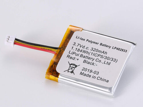 comprar Potente batería de iones de litio de 3,7V 320MAH LP402933 con 500-1000 ciclos y amplio rango de temperatura Fabricación en línea
