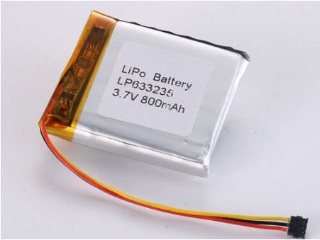 comprar LP633235 3.7V 800MAH Li-polymer Battery CE Certified for -20°C To 60°C Industrial Applications Fabricación en línea