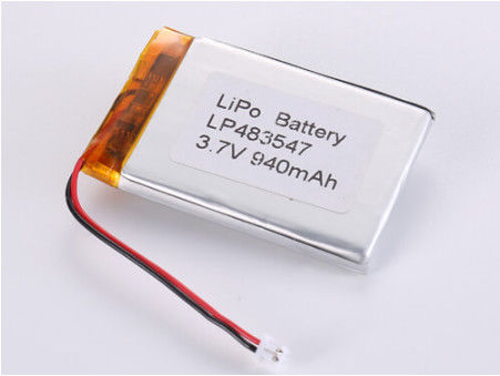 comprar LP483547 3.7V 940MAH Lithium Polymer Battery with ROHS Certification and Wide Temperature Range Fabricación en línea