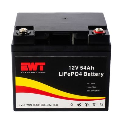 Fósfato de hierro de litio paquete 12V 54AH IFP32700 Batería recargable