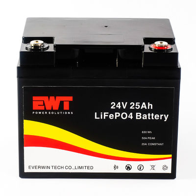 EWT IFR32700 24v 25ah Lifepo4 Batería Pack 12.8v 100000mah Batería de iones de litio de ciclo profundo