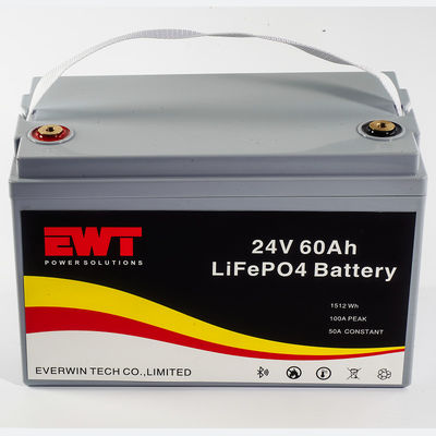 Fósforo de hierro de litio 25.6V 60AH Batería con Smart BMS EWT fábrica mayorista en línea