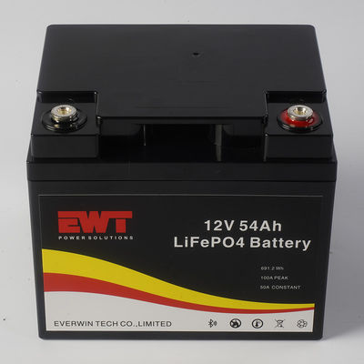 Ciclo profundo Tiempo de vida larga 12V 54AH LFP LiFePo4 Batería para Sistema Solar