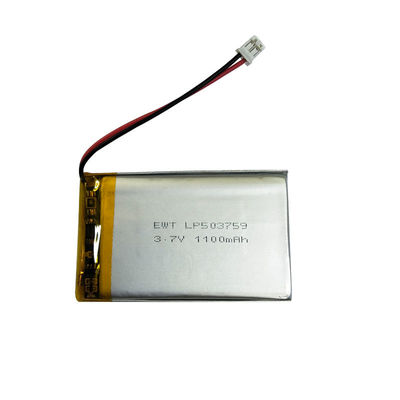 Batería recargable de polímero de litio de plata LP503759 3.7V 1100mAh para un rendimiento duradero