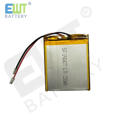 Batería de polímero de litio de color plateado con protección contra cortocircuito LP404077 3.7V 1250mAh