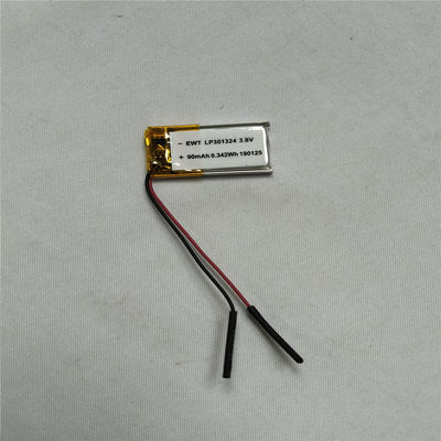 LP301324 3.8V 90mAh Batería de polímero de litio Oem Odm Apoyado grado A