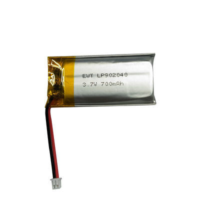LP902040 3.7V 700MAH Batería de litio de polímero prismático personalizable y soportada fábrica OEM / ODM