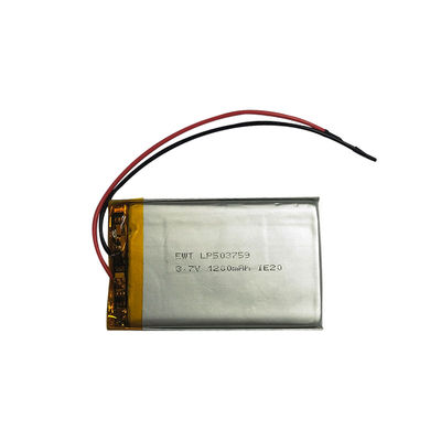 LP503759 3.7V 1200mAh Li-Polymer Power Cell con corriente de carga máxima de 1C