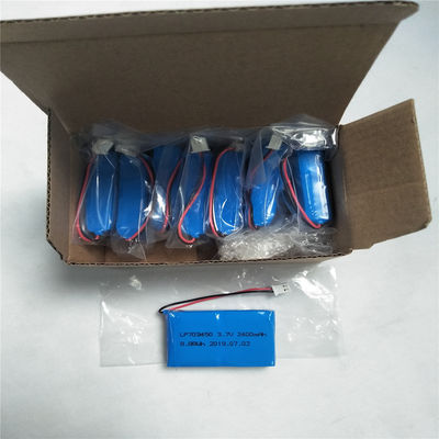 LP703450 3.7V 2400mAh Batería recargable de polímero de litio para transporte aéreo o marítimo