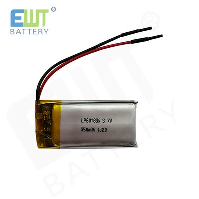 LP601836 3.7V 350mAh Batería de polímero de litio 1S1P para transporte aéreo o marítimo duradero