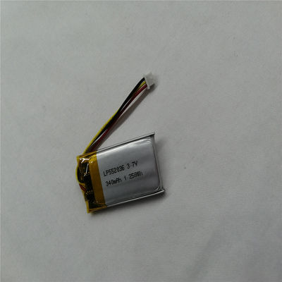 Batería recargable de polímero de litio LP552036 3.7V 340mAh para energía de respaldo de emergencia