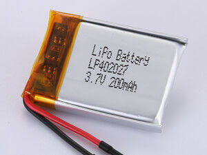 Alta densidad de energía LP402027 3.7V 200MAH Batería recargable de polímero de litio para aplicaciones de alta velocidad 12 meses de garantía