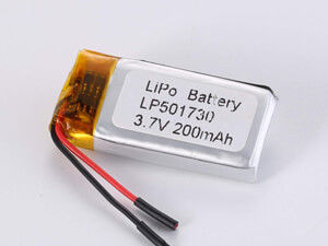 LP501730 200MAH Batería recargable de polímero de litio de alta densidad energética Corriente de descarga máxima 0,35A 3,7V Voltagem