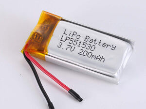 LP551530 Batería de polímero de litio de plata de 200 MAH con 500 ciclos Vida útil para uso industrial y comercial -20°C a 45°C