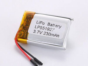 Industrial y comercial 3.7V 230MAH 500 ciclos Batería recargable de polímero de litio con protección contra cortocircuito LP551927