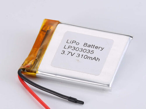 3.7V Tensión de carga LP303035 310MAH JST Conector de descarga Batería recargable de polímero de litio para aplicaciones