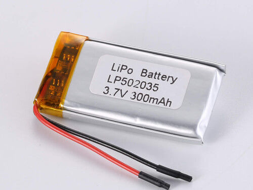500-1000 Ciclos LP502035 3.7V 300MAH Célula recargable de iones de litio de polímero para un rendimiento óptimo de -20 a 60 grados Celsius