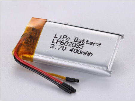 LP602035 3.7V 400MAH Batería Li-po de baja temperatura Óxidos de litio y cobalto Plata de papel transparente Muestra de PVC