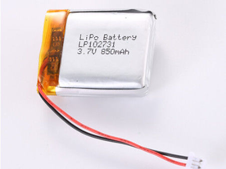 Apoyo OEM / ODM 3.7V 850MAH JST Conector Batería de polímero de litio LP102731 -20 ° C a 60 ° C para un alto rendimiento