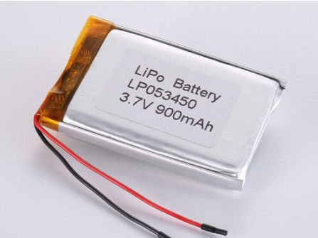 LP053450 3.7V 900MAH fabricantes de baterías de iones de litio Composición química Polímero de litio de alta capacidad LiPo Pack Temperatura de descarga -20°C a 60°C