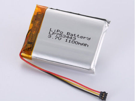LP753443 3.7V 1100MAH fabricantes de baterías de iones de litio Plata LiPo Pack de alta capacidad Aprobada y certificada por la FCC