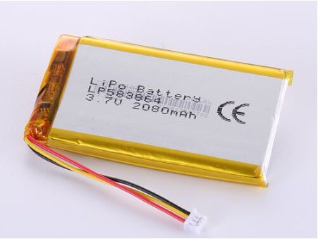 OEM aceptable LP583864 3.7V 2080MAH fabricantes de baterías de iones de li con 1 año de vida útil y paquete de LiPo de alta capacidad