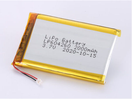 Acceptable OEM Batería de polímero de litio con 1 año de vida útil y LP604260 3.7V 2000MAH Batería de iones de li