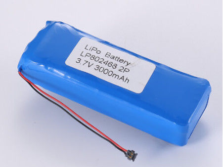 LP802468 3.7V 3000MAH Batería de polímero de litio para almacenamiento de energía Protección contra sobrecarga JST/Personalizada