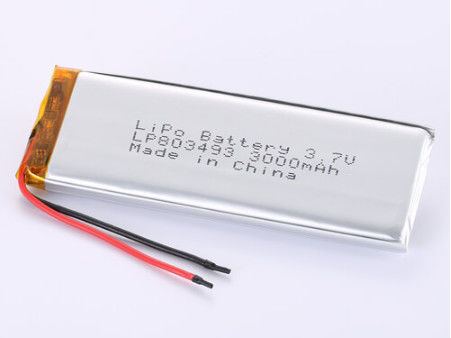 LP803493 3.7V 3000MAH Batería de iones de litio Fabricantes JST/tipo de conector personalizado para rendimiento duradero