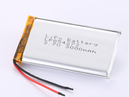 LP854273 3.7V 3000MAH Batería de litio polímero CC/CV Método de carga Protección contra sobre descarga JST/tipo de conector personalizado