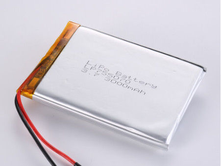 LP755070 3.7V 3000MAH Fabricantes de baterías de polímero de litio con método de carga CC/CV y tipo de conector JST/personalizado