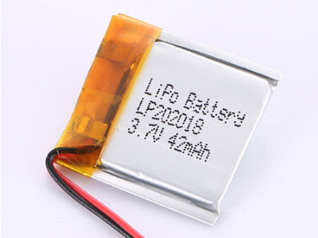 Batería industrial de iones de litio de polímero con protección de PCB y diseño recargable LP202018 3.7V 42MAH