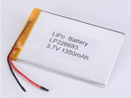 Protección contra sobrecorrientes Batería de polímero de litio de carga rápida con 3.7V de voltaje abierto y protección contra PCB LP226693 3.7V 1350MAH